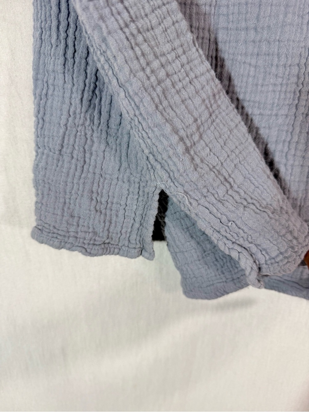Handmade grey Blue Sleeveless V-Neck 100% Cotton shirt: screen print Dragonfly - Picture 6 of 7